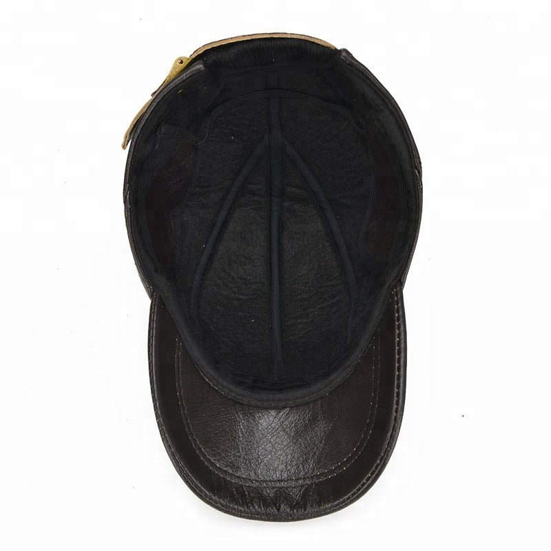 Genuine Leather Panel Cap (Unisex)
