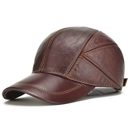 Premium leather cap (Brown)