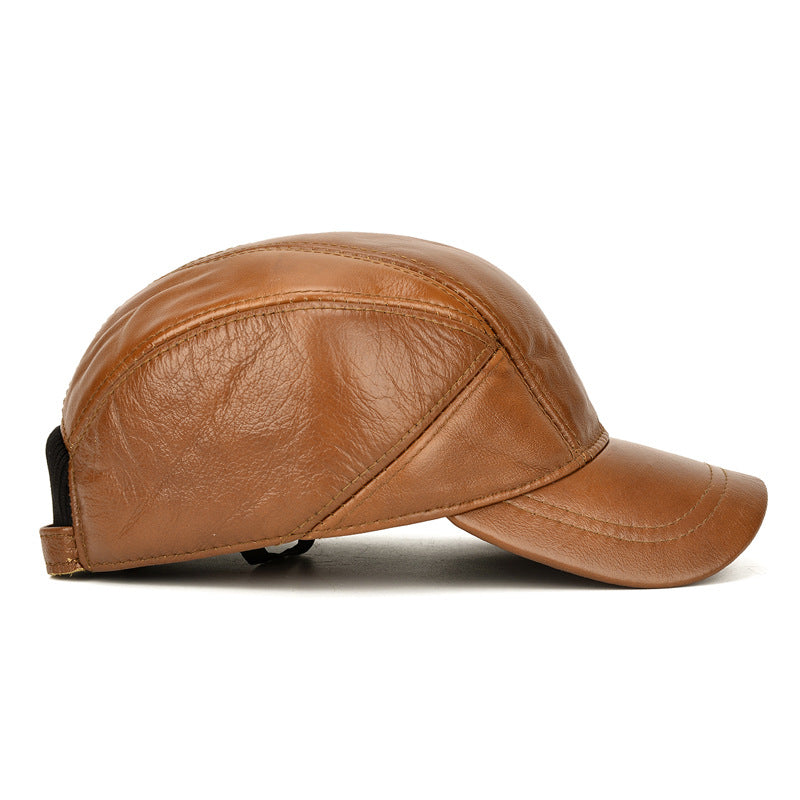 Genuine Leather Panel Cap (Unisex)